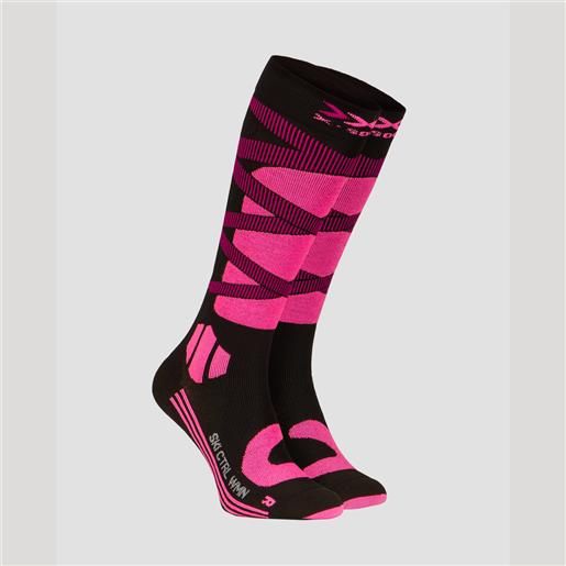 X-Socks calzini nero-rosa da sci da donna x-socks ski control 4.0