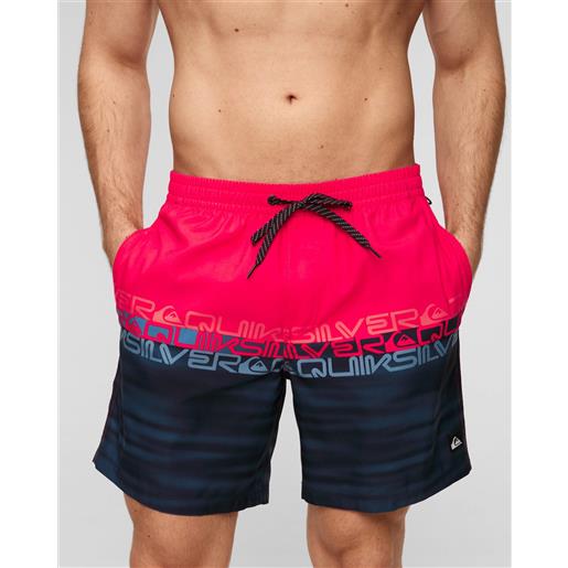 Quiksilver costume da bagno rosso-nero da uomo Quiksilver everyday wordblock volley 17