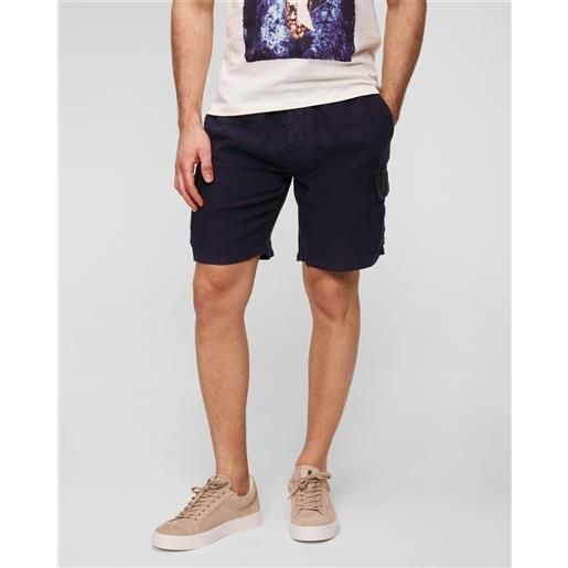 Vilebrequin shorts blu scuro di lino da uomo Vilebrequin baie