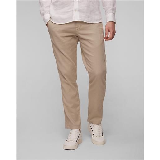 BOGNER pantaloni beige in lino da uomo bogner riley-g5