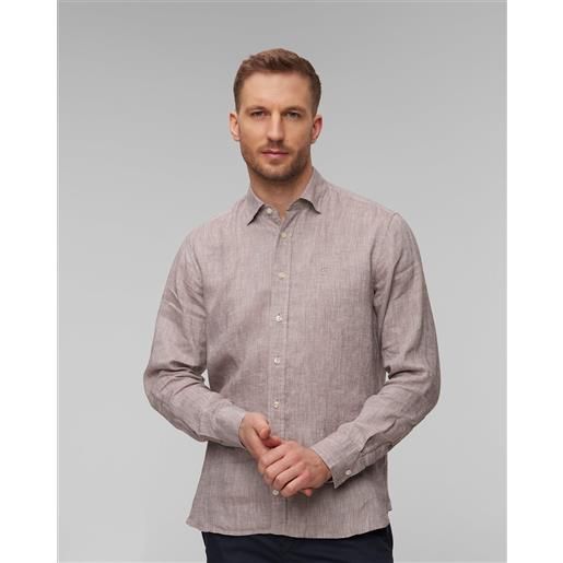 BOGNER camicia beige di lino da uomo bogner timi