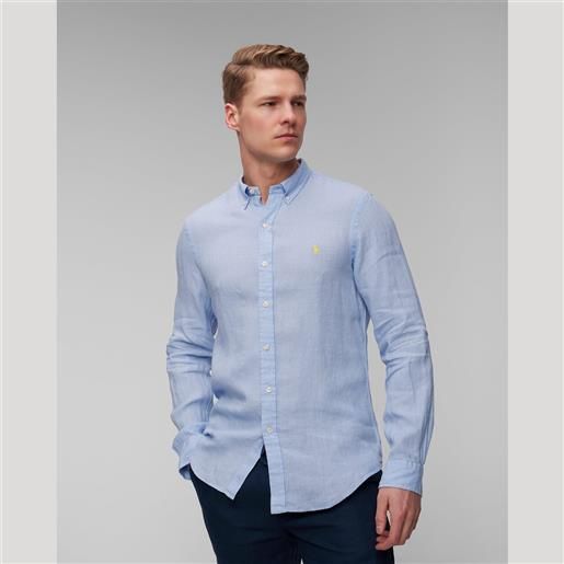 Polo Ralph Lauren camicia blu in lino da uomo Polo Ralph Lauren