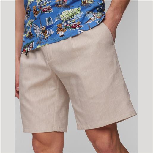 Paul and Shark shorts beige con lino da uomo paul&shark bermuda coulisse 1 pince