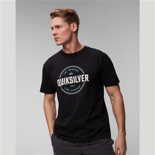 Quiksilver t-shirt nera da uomo Quiksilver circle up ss