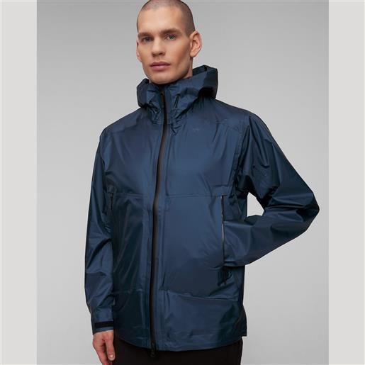 Goldwin giacca blu scuro con membrana da uomo Goldwin gore-tex 3l aqua tect jacket