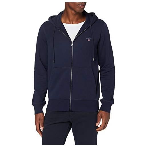 GANT d1. The original full zip hoodie, felpa uomo, blu ( evening blue ), 3xl