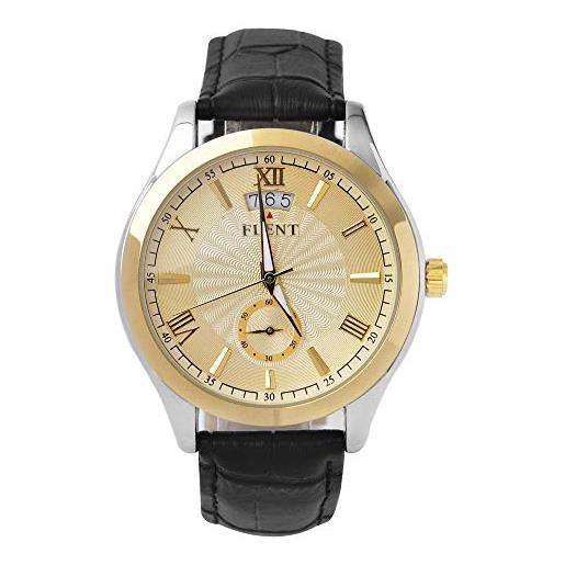Haonb orologi da polso, orologio meccanico automatico con orologio scheletro calendario, cassa in oro quadrante oro