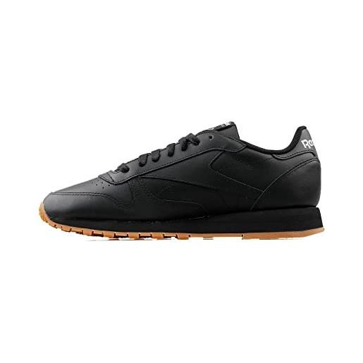 Reebok classic leather, sneaker unisex - adulto, nero (cblack/pugry5/rbkg03), 44 eu