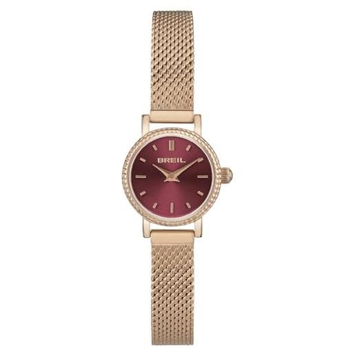 Breil, collezione darling, orologio donna in acciaio, maglia milanese, lunetta decorata, chiusura a scorrimento, cassa 18 mm, lunghezza regolabile 13.5-19 cm