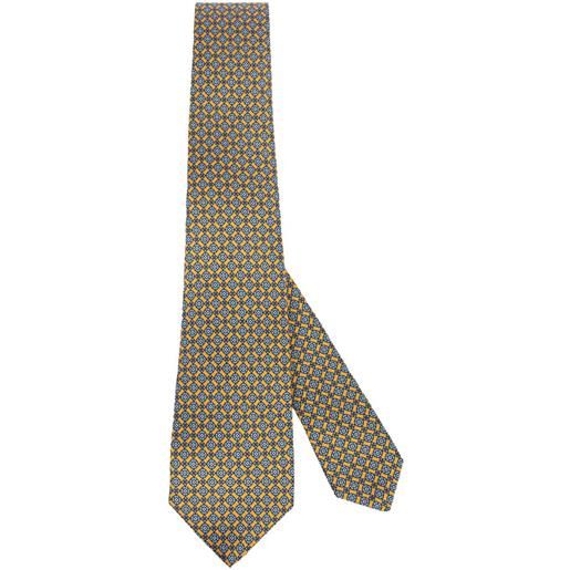 KITON cravatta in seta KITON 05 blu/giallo uomo