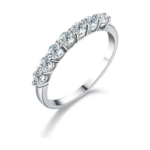 Springlight ✦ regalo di nozze con diamanti di moissanite, argento sterling s925, 0,1 ct*7 pezzi d colore vvs1, chiarezza classica, 7 pietre moissanite anelli regalo per donne. , argento sterling, 