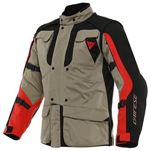 DAINESE alligator tex jacket, giacca moto con membrana idrorepellente, uomo, noce/nero/rosso lava, 48