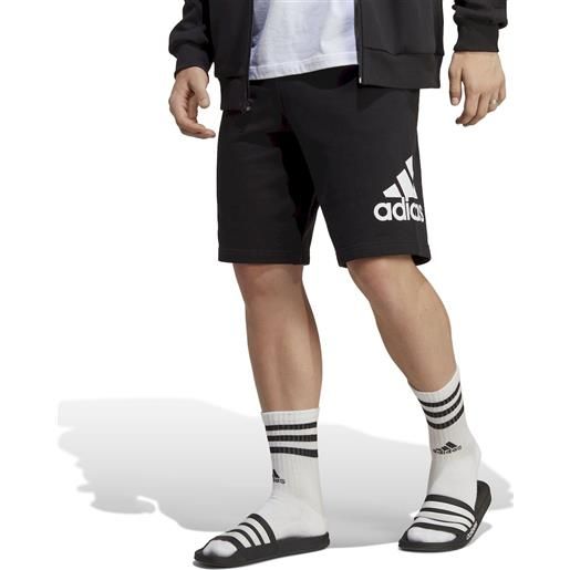 Pantaloncini shorts uomo adidas essentials big logo french terry nero ic9401