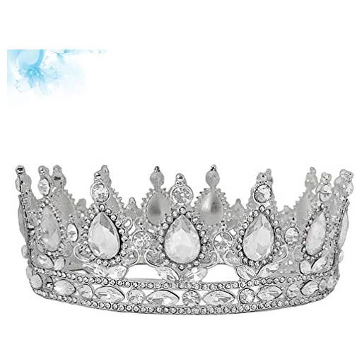 Uonlytech di cristallo barocco regina corona per le donne regina della sposa tiara crown bianco del rhinestone della fascia di cerimonia nuziale corona di accessori per le donne