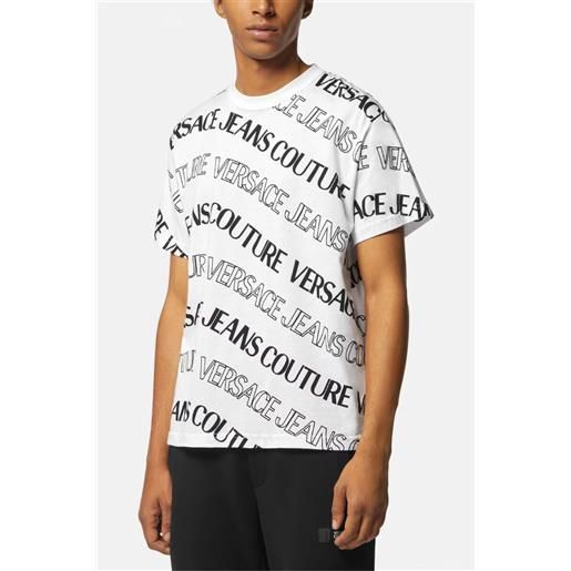 VERSACE JEANS COUTURE t-shirt uomo over bianca/nera h6r0