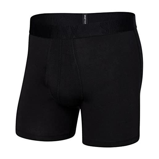 SAXX Underwear Co. saxx - boxer da uomo in cotone rinfrescante drop. Temp, con supporto integrato per custodia e fly, nero , m