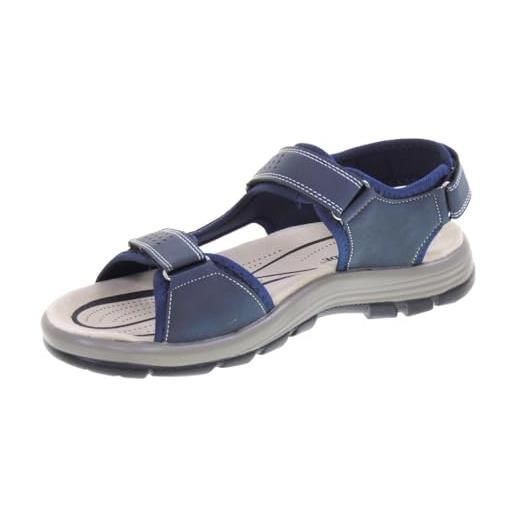 Valleverde sandalo uomo tessuto e pelle 54802 blu una calzatura comoda adatta per tutte le occasioni. Primavera estate 2020. Eu 43