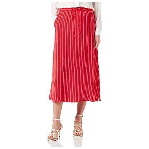Tommy Hilfiger gonna donna cupro rope lunghezza midi, rosso (rope stripes fireworks), 34