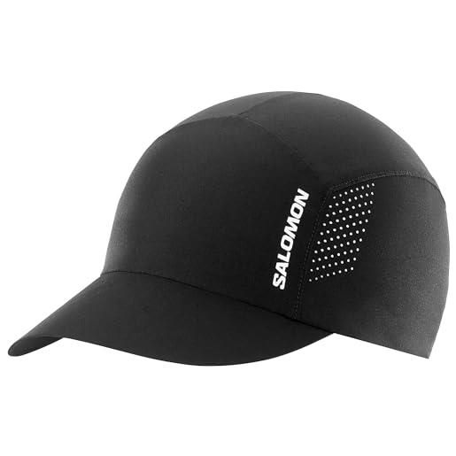 Salomon cross compact cappellino unisex, leggerezza e ingombro ridotto, controllo dell'umidità, tessuto riciclato, black, taglia unica