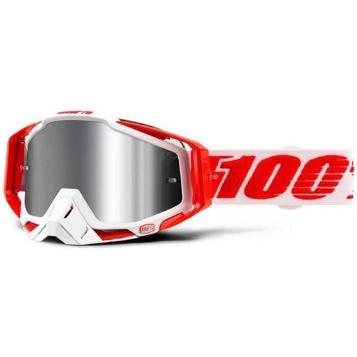 100percent racercraft plus mirror mask rosso injected silver flash mirror/cat3