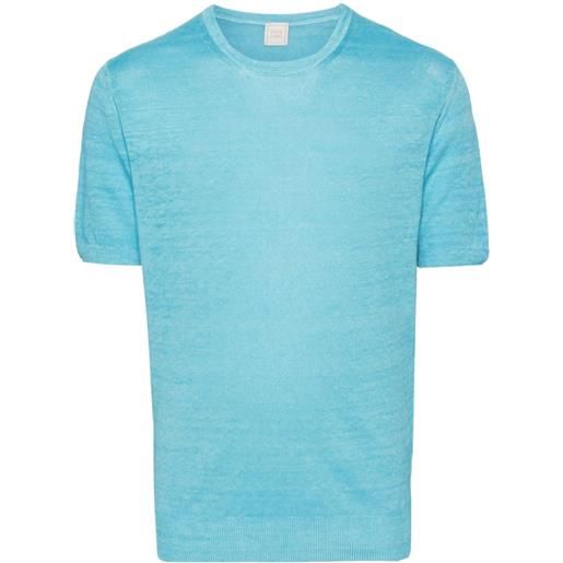 120% Lino t-shirt a maniche corte - blu