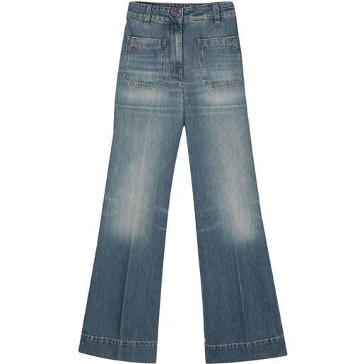 Victoria Beckham jeans con ricamo - blu