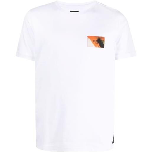 FENDI t-shirt con applicazione logo - bianco