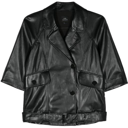 Armani Exchange giacca con logo inciso - nero