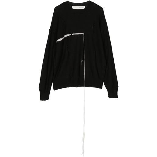 Isabel Benenato maglione con dettaglio a taglio vivo - nero