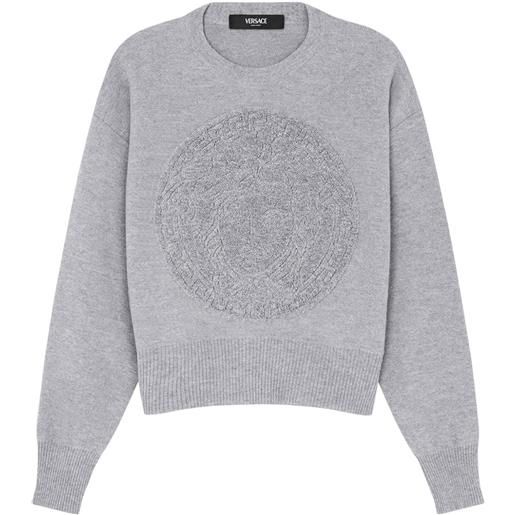 Versace maglione medusa - grigio