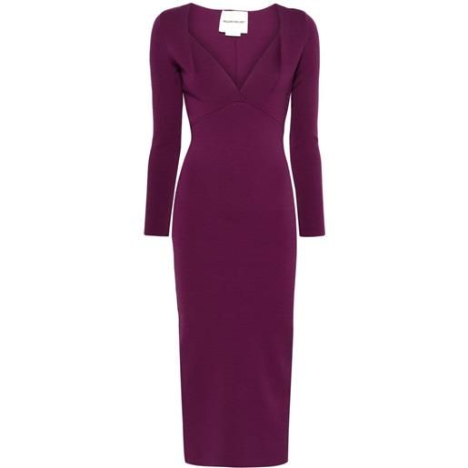 Roland Mouret abito con pieghe - viola