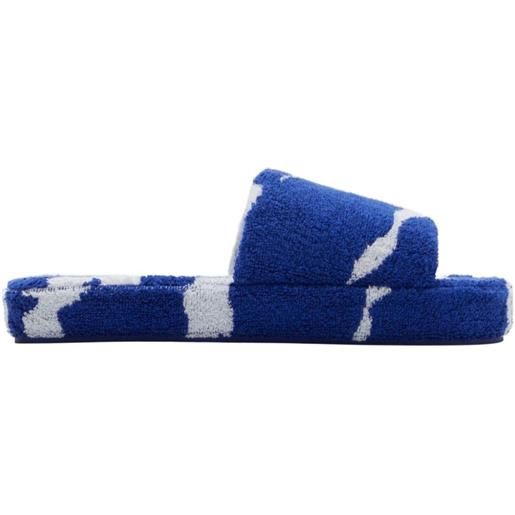 Burberry snug cotton-towelling slippers - blu