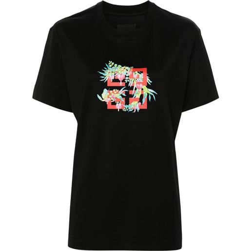 Givenchy t-shirt con stampa 4g flowers - nero