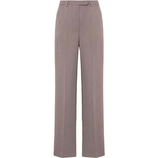 STYLAND pantaloni dritti con rifinitura in grosgrain - grigio