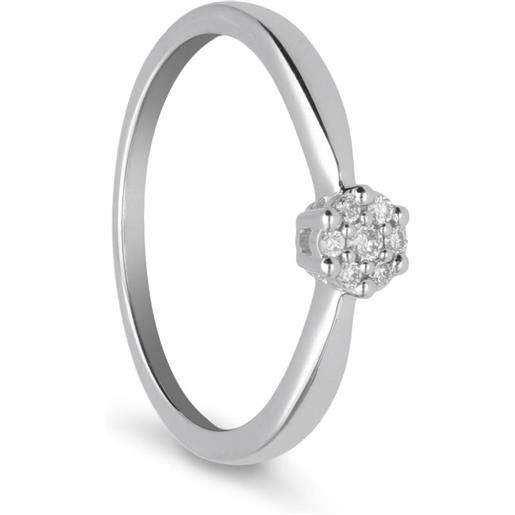 ALFIERI & ST. JOHN anello solitario alfieri&st. John collezione ginevra in oro bianco con diamante ct 0.08 colore g, purezza si1, misura 16. 