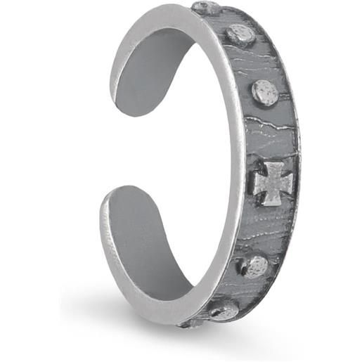 ORO&CO 925 anello uomo in argento con croce
