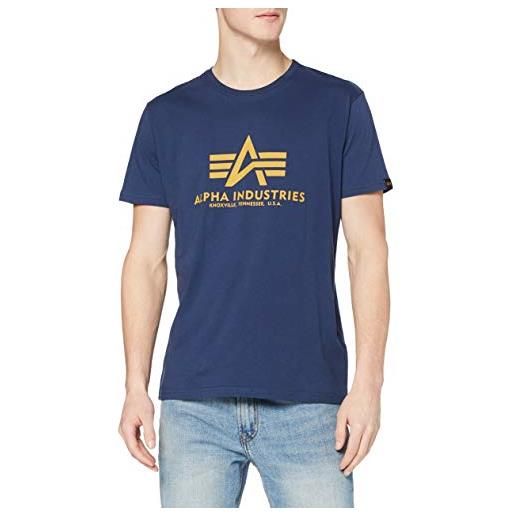 Alpha industries maglietta basic uomo t-shirt, nuova marina