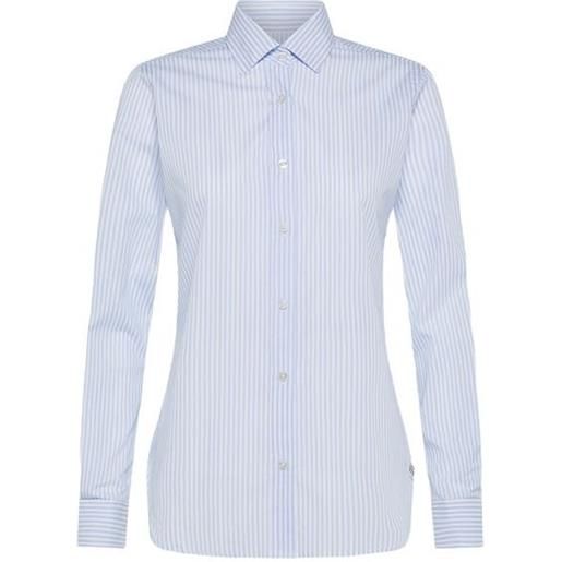 PEUTEREY - camicia righe bianche/celeste cotone