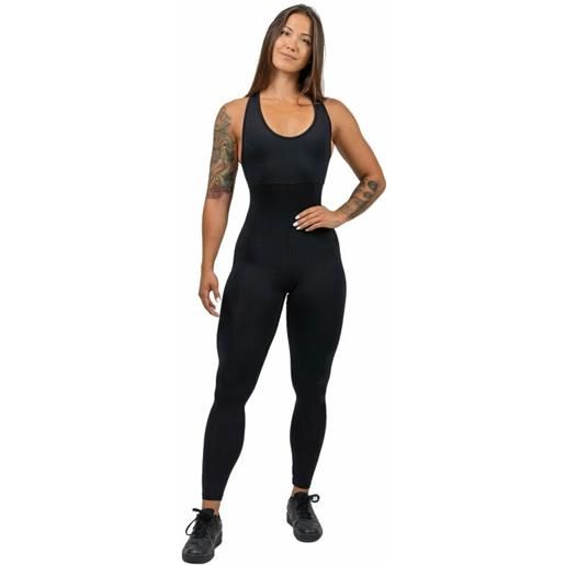 Nebbia one-piece workout jumpsuit gym rat black m pantaloni fitness