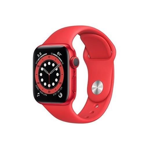 APPLE watch 6 40mm impermeabile 5atm gps wi. Fi / bluetooth con cassa in alluminio rosso e cinturino sport regular rosso