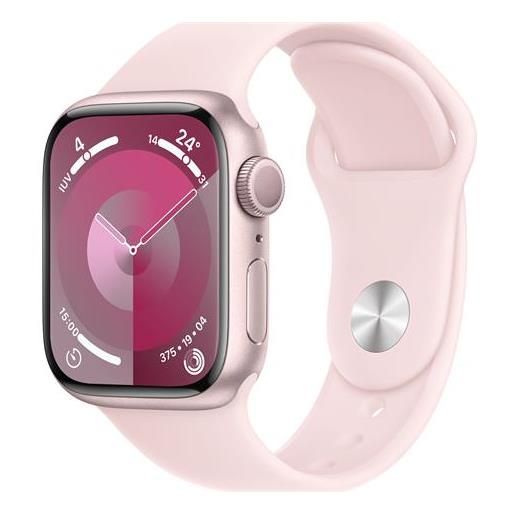 APPLE watch series 9 gps cassa 41mm in alluminio rosa con cinturino sport rosa confetto s /m