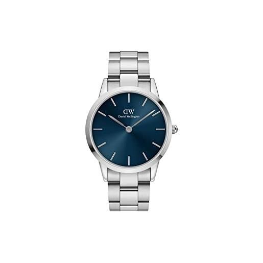 Daniel Wellington orologio iconic link arctic uomo, 40mm orologio da uomo, dw classico acciaio inox (316l) argento orologio uomo