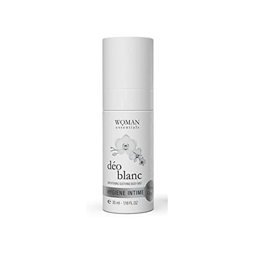 WOMAN ESSENTIALS deo blanc - deodorante naturale spray per uso intimo e il corpo con efficacia fino a 24 ore - effetto unificante e lucentezza. Pelle secca, sensibile o depilata - 35 ml. 