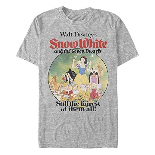 Disney snow white-fair times organic short sleeve t-shirt, melange grey, xl unisex