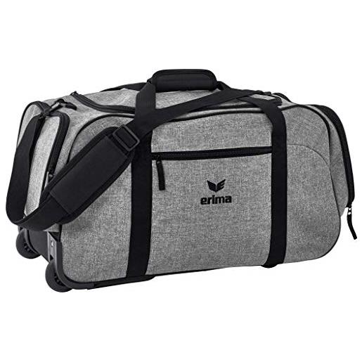 Erima travel line - valigia, 65 cm, 80 litri, colore: grigio melange/nero