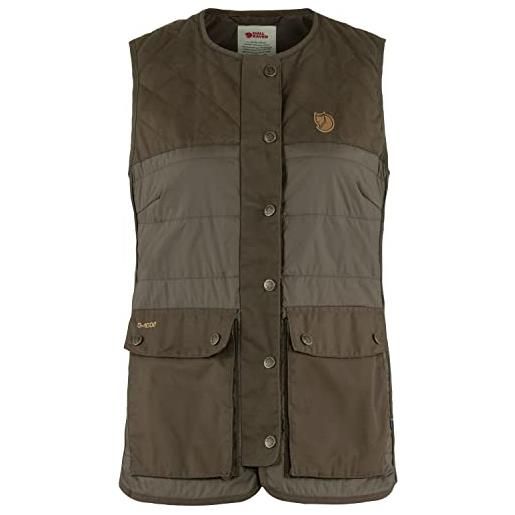 Fjallraven 86373-633 forest wool padded vest w gilet sportivo donna dark olive taglia xs