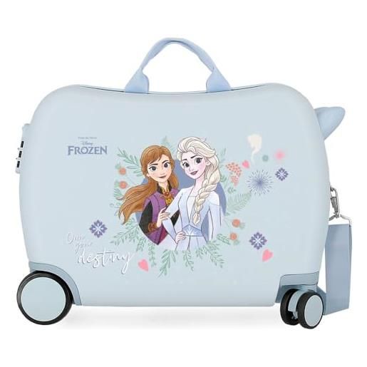 Disney frozen possiedi il tuo destino valigia per bambini blu 50x39x20 cm abs rigido chiusura a combinazione laterale 38l 1,8 kg 4 ruote bagaglio a mano