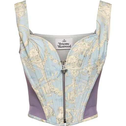 VIVIENNE WESTWOOD corsetto in cotone stampato con zip