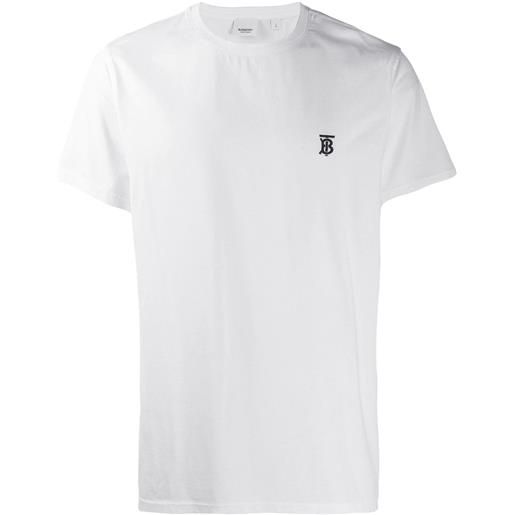 Burberry t-shirt con monogramma - bianco