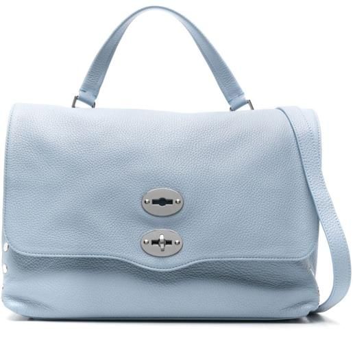Zanellato large postina® leather tote bag - blu